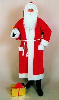 Nikolaus Weihnachtsmann Mantel Velour Samt O