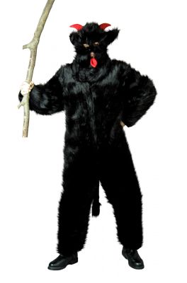 Krampus Bartl Teufel schwarzer Felloverall Krampuskostüm Ruprecht