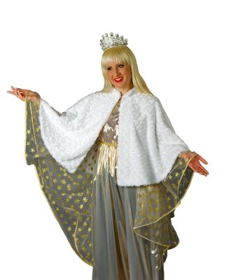 Schultercape Cape Plüschcape weiß Engel Christkind Robe Stola Made in Germany