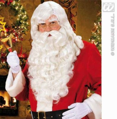 Perücke Bart Augenbrauen zum Kostüm Nikolaus Weihnachtsmann Orl 