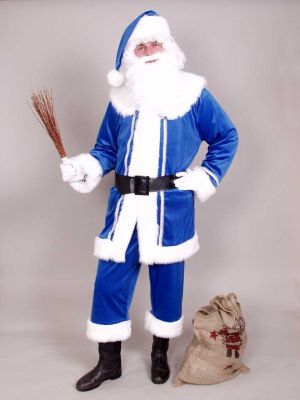 Nikolaus Weihnachtsmann Kostüm blau Väterchen Frost