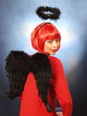 Teufel Teufelsflügel schwarz od.rot Halloween Karneval