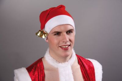 Nikolaus Weihnachtsmann Flanellmütze mit Glöckchen  Weihnachten Heiligabend