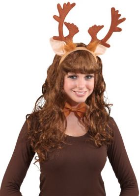Rentier Elch Elchgeweih Rudolph im Set Haarreif und Fliege