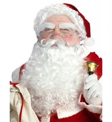 Nikolaus Weihnachtsmann Nikolausmütze mit Haar, Bart und Augenbrauen