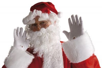 Weihnachtsmütze mit Bart Perücke und Augenbrauen Nikolausset Weihnachtsmann