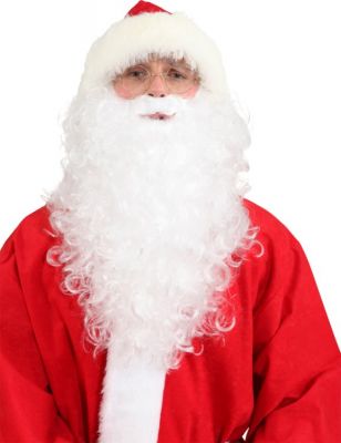 Weißer langer Bart Nikolausbart Weihnachtsmann Santa Klaus