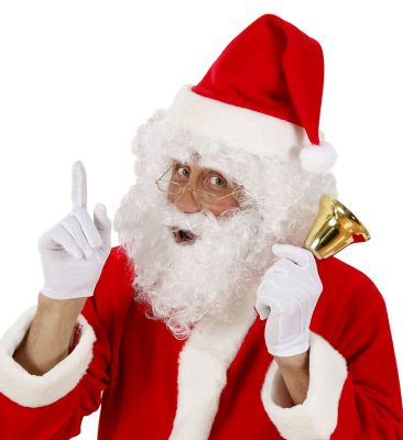 Weihnachtsmann Nikolaus Perücke, Bart, Augenbrauen und Brille im Set