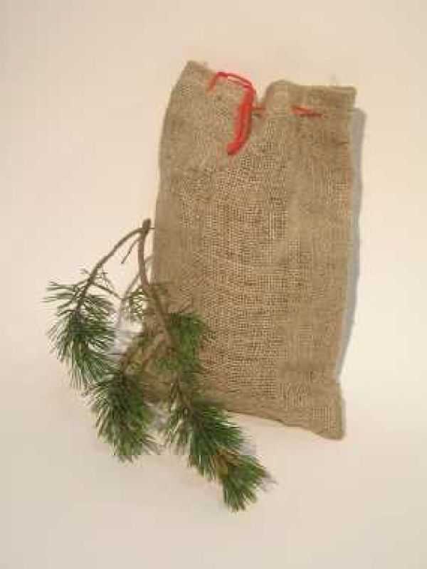 Jutesäckchen natur garniert Weihnachtsmann 24x30cm Sack 