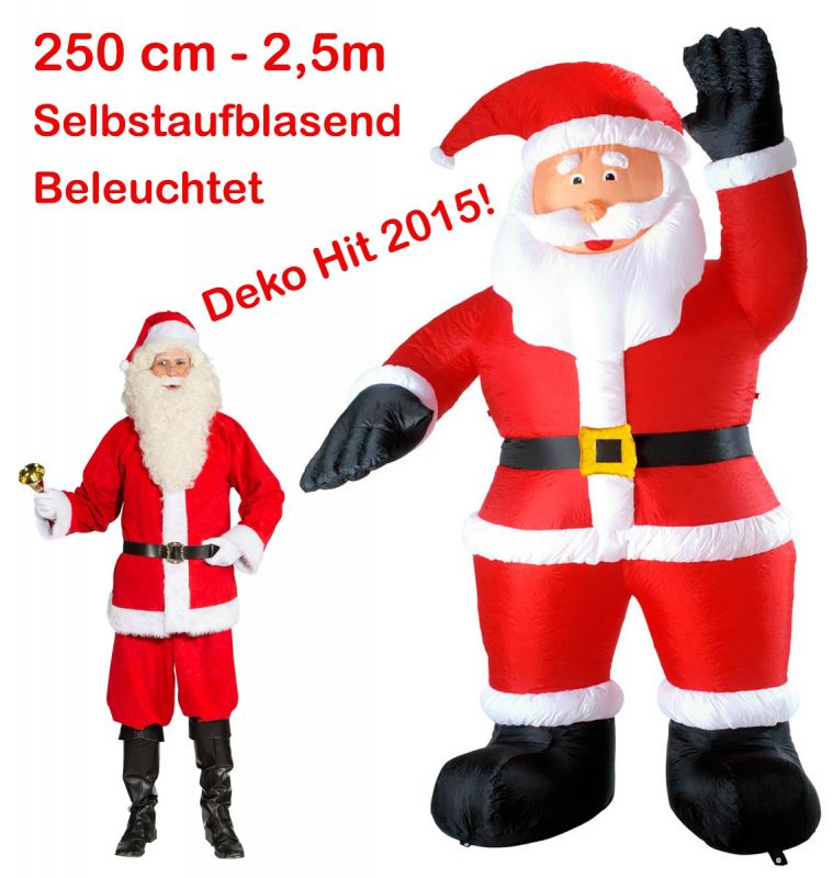 RESTPOSTEN 100x Aufblasbarer Weihnachtsmann Nikolaus 82cm gross W058 