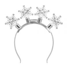 LED-Tiara Haarreif Snowflake Schneeflocken Nikolaus Weihnachtsmann Engel Zubehör Kostüm