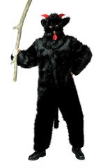 Krampus Bartl Teufel schwarzer Felloverall Krampuskostüm Ruprecht