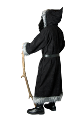 Knecht Ruprecht Krampus schwarzer Zottel-Mantel Nikolaus Gehilfe