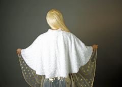 Schultercape Cape Plüschcape weiß Engel Christkind Robe Stola Made in Germany