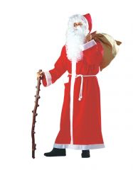 Nikolaus Weihnachtsmann Santa Claus Mantel + Bart + Haarkranz + Jutesack