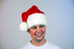 Plüschmütze mit Pompon Weihnachtsmann Nikolaus