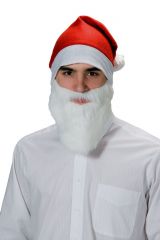 Nikolausbart Weihnachtsmannbart + Nikolausmütze Weihnachten Santa