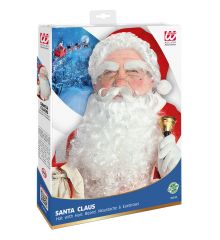 Nikolaus Weihnachtsmann Nikolausmütze mit Haar, Bart und Augenbrauen