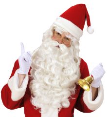 Nikolaus Weihnachtsmann weiße Handschuhe mit Naht