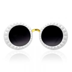 Brille Sonnenbrille weiß im Stil der 60er 70er Jahre Jackie Audrey