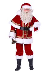 Weihnachtsmann Samt Deluxe mit Umhang Rot Jacke Hose Mütze Gürtel Anzug
