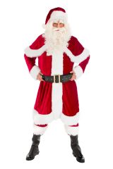 Weihnachtsmann Samt Deluxe mit Umhang Jacke Hose Mütze Gürtel Anzug Handschuhe