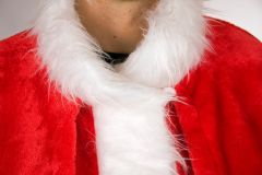 Weihnachtsmann Nikolausmantel Samtplüsch Pellerine und Zottelbesatz Handschuhe